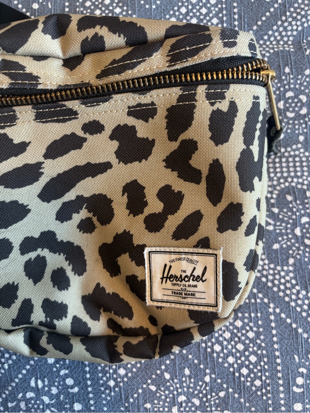 Herschel Supply Company Olive and Black Leopard Print Mini Crossbody